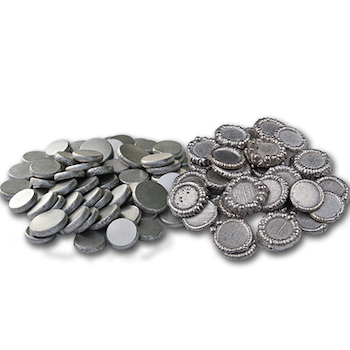 High-purity nickel anode pellets designed for consistent dissolution in electroplating baths.