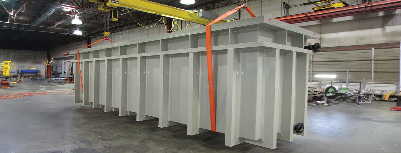 Custom-fabricated thermoplastic process tank constructed from stress-relieved virgin polypropylene, designed for chemical resistance in industrial applications.