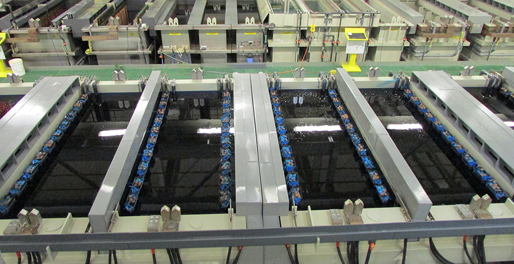 Plating on Plastics 18 Hoist Automated Copper Nickel Chrome line built by Palm Technology